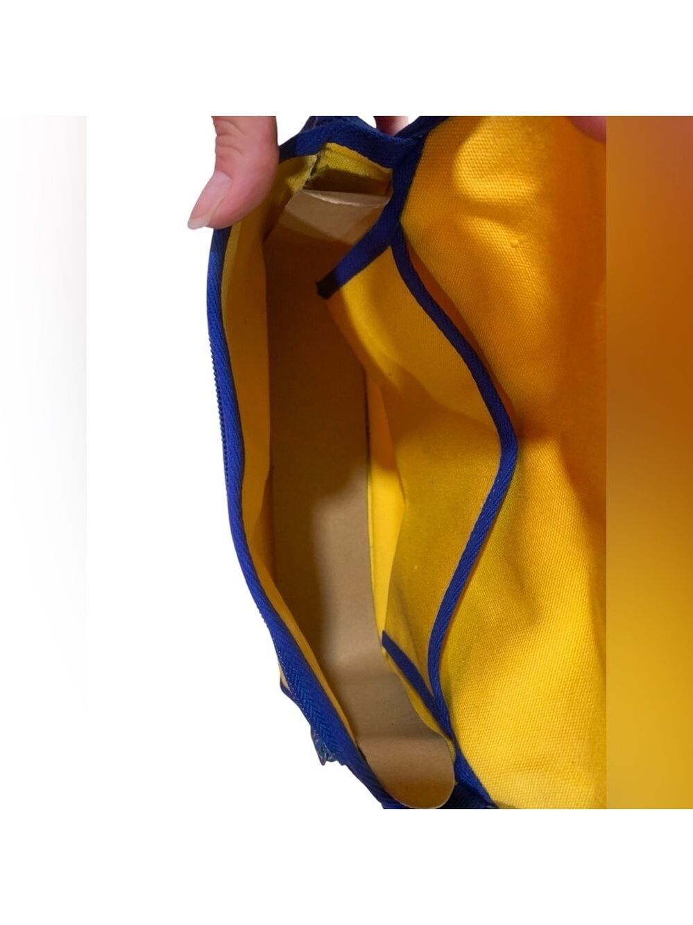 Vntg 80’s Etienne Aigner yellow and blue canvas shoulder bag- rare - Picture 10 of 10